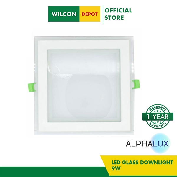 ALPHALUX 9W 6500K Led Glass Downlight CCT Square RML65 by Wilcon Depot