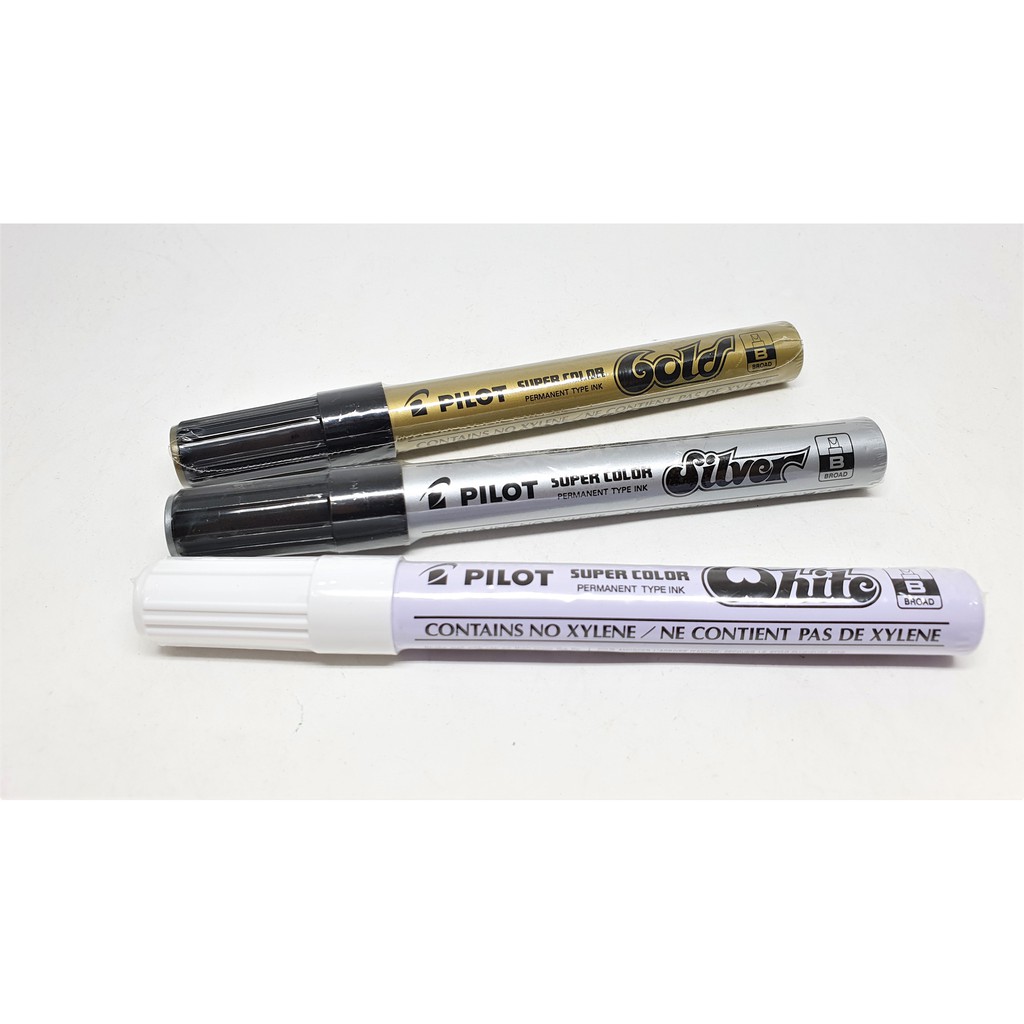 Pilot Super Color Marker Pen Metallic Paint Pen Gold Silver White EXTRA FINE 