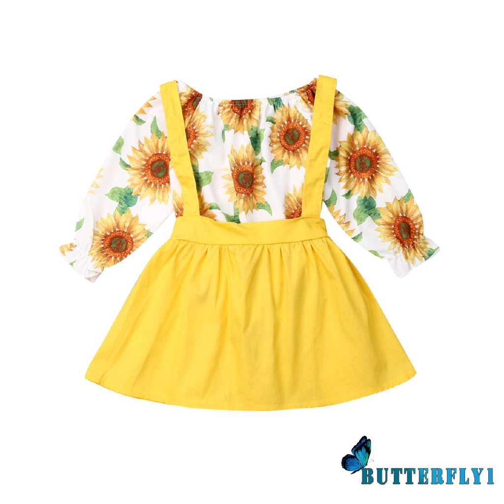 little girl sunflower romper