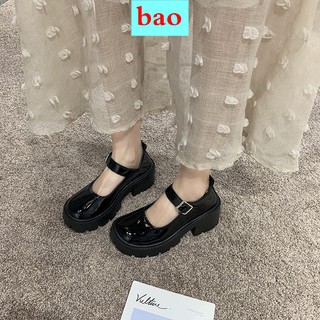 Mary Jane Single Shoes Female 2021 New Spring And Summer Students Hundreds Of Jk Thick Bottom Retro