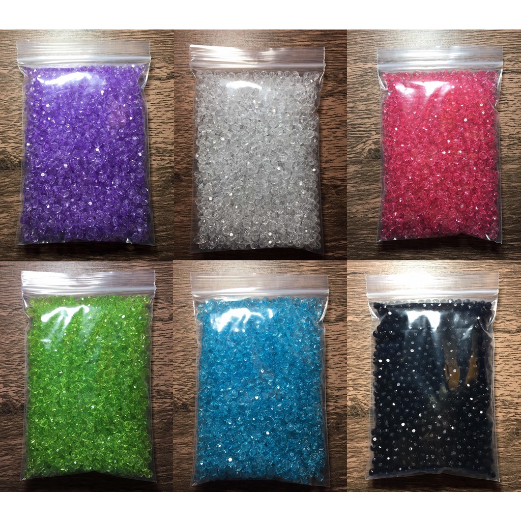 100 Grams (Approx 1000pcs) DIY 6mm Bead Rough Faceted Beads | Shopee ...