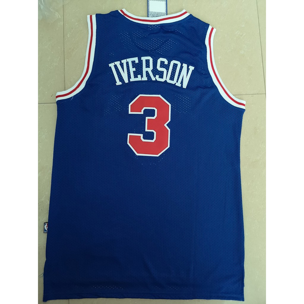 iverson blue sixers jersey