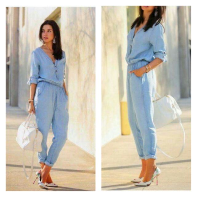 soft denim jumpsuit