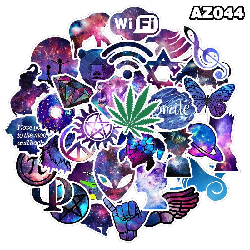 Waterproof Graffiti Stickers Pack Skateboard Laptop Sticker Starry Sky  Color Stickers 35pcs/Lot | Shopee Philippines