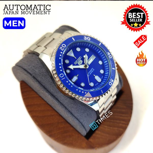 Seiko 5 automatic 23 jewels with date darkblue color dial stainless steel  men watch (silver) | Shopee Philippines