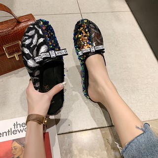 sequin mules