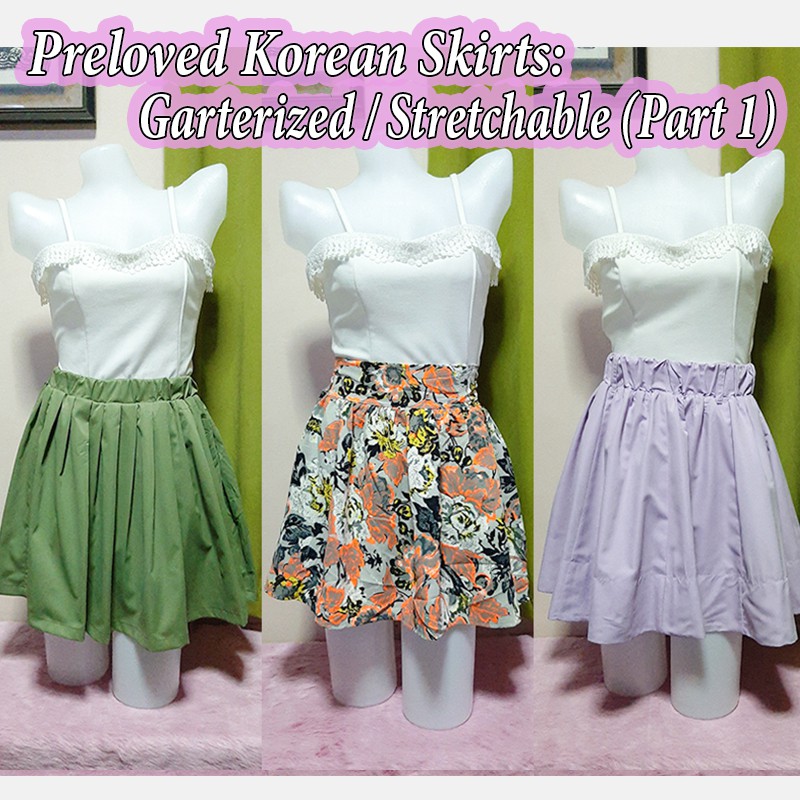 Preloved Korean GARTERIZED / STRETCHABLE Skirts : Skater Skirt | A-Line ...