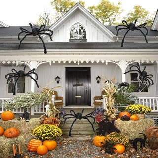 30CM Halloween Decorations Giant Spider Outdoor Large Halloween Props Spider Scary Hairy Fake Spider Web Decoration #6