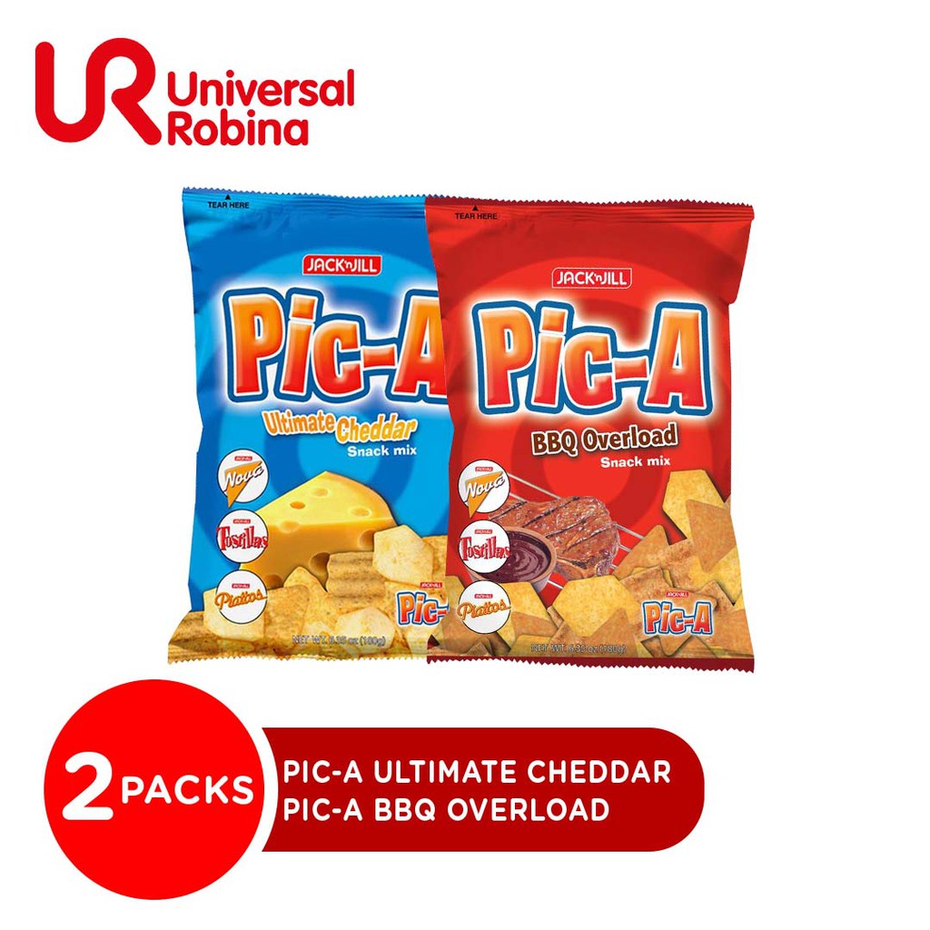 PicA Ultimate Cheddar Snack Mix 180g and PicA BBQ Overload Snack Mix