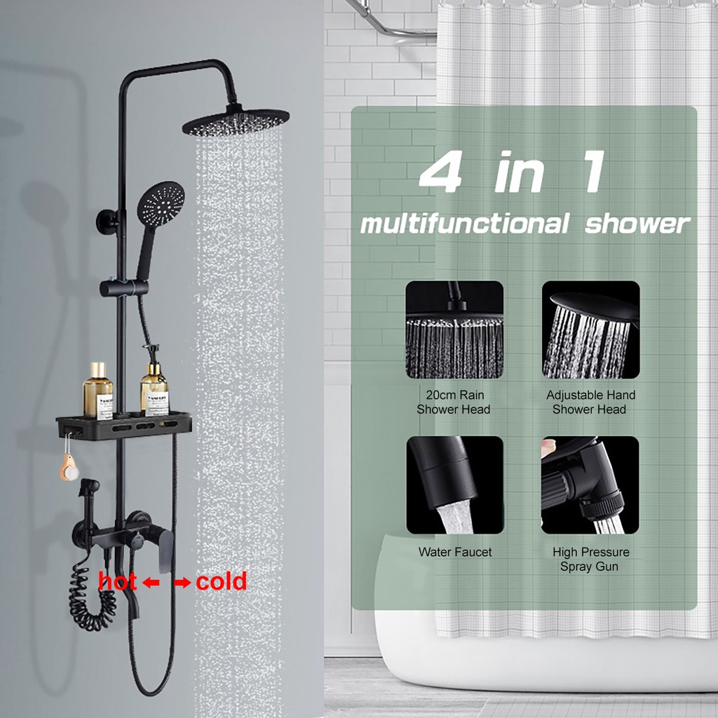 304 Stainless Shower Set 4-Function Mixer Shower Kit Shower Head adjustable 360 ° rotation
