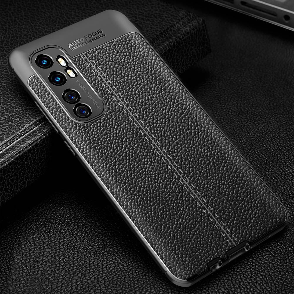 Xiaomi Mi Note 10 Lite Casing Soft Tpu Case Litchi Texture Shockproof Matte Silicone Back Cover 7440