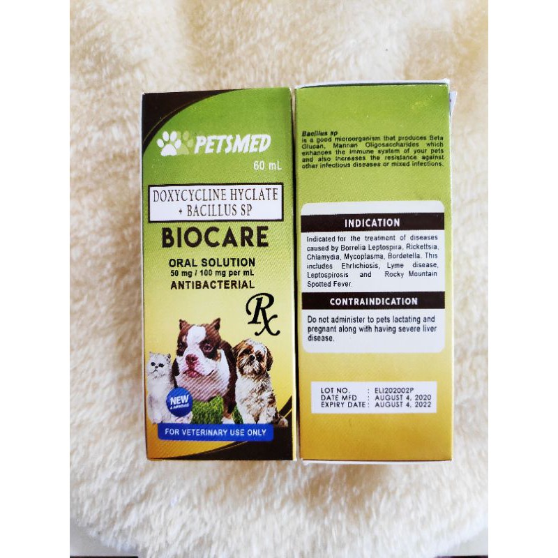 Biocare Doxy Hyclate Bacillus Sp 60ml For Cats And Dog Shopee Philippines