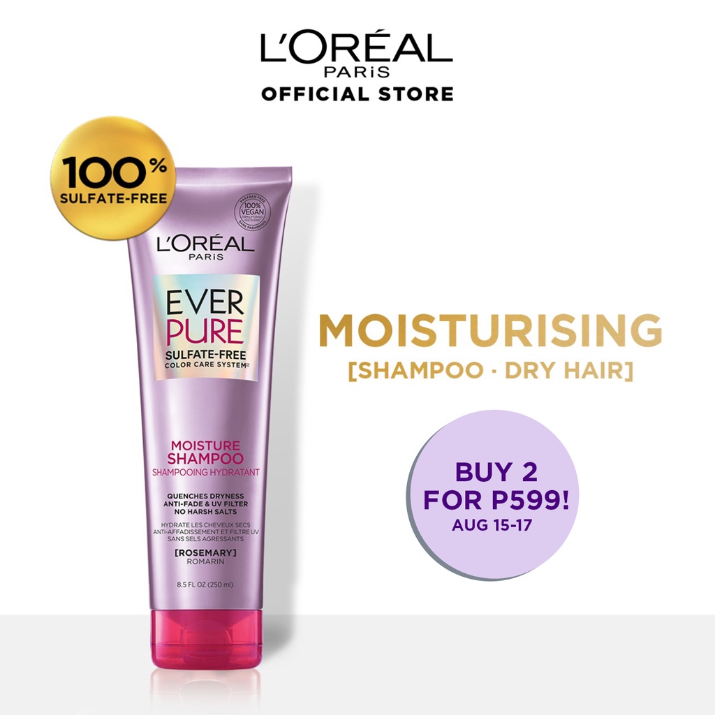 L'Oreal Paris Ever Pure Moisture Shampoo and Conditioner 250mL ...