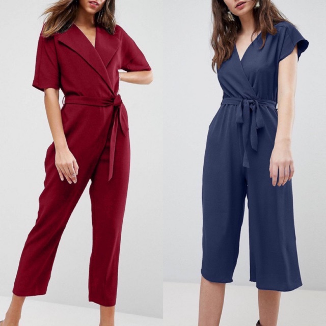 red semi formal jumpsuit