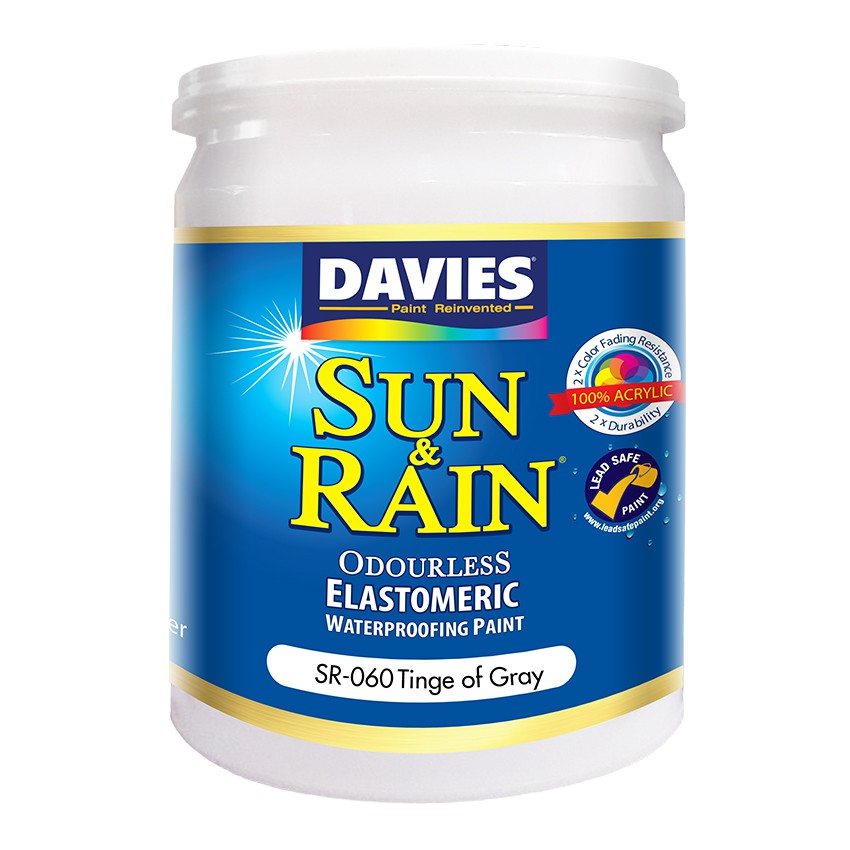 Davies Sun And Rain Elastomeric Water Proofing Paint Tinge Of Gray (Sr060) 1L Shopee Philippines