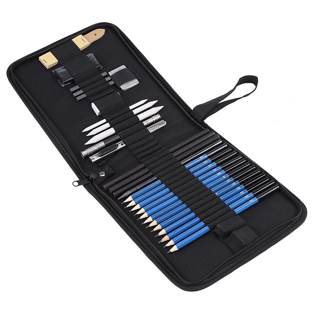 33 Pcs H B Sketching Pencils Drawing And Sketch Kit Set Hobbies Stationery Shopee Philippines