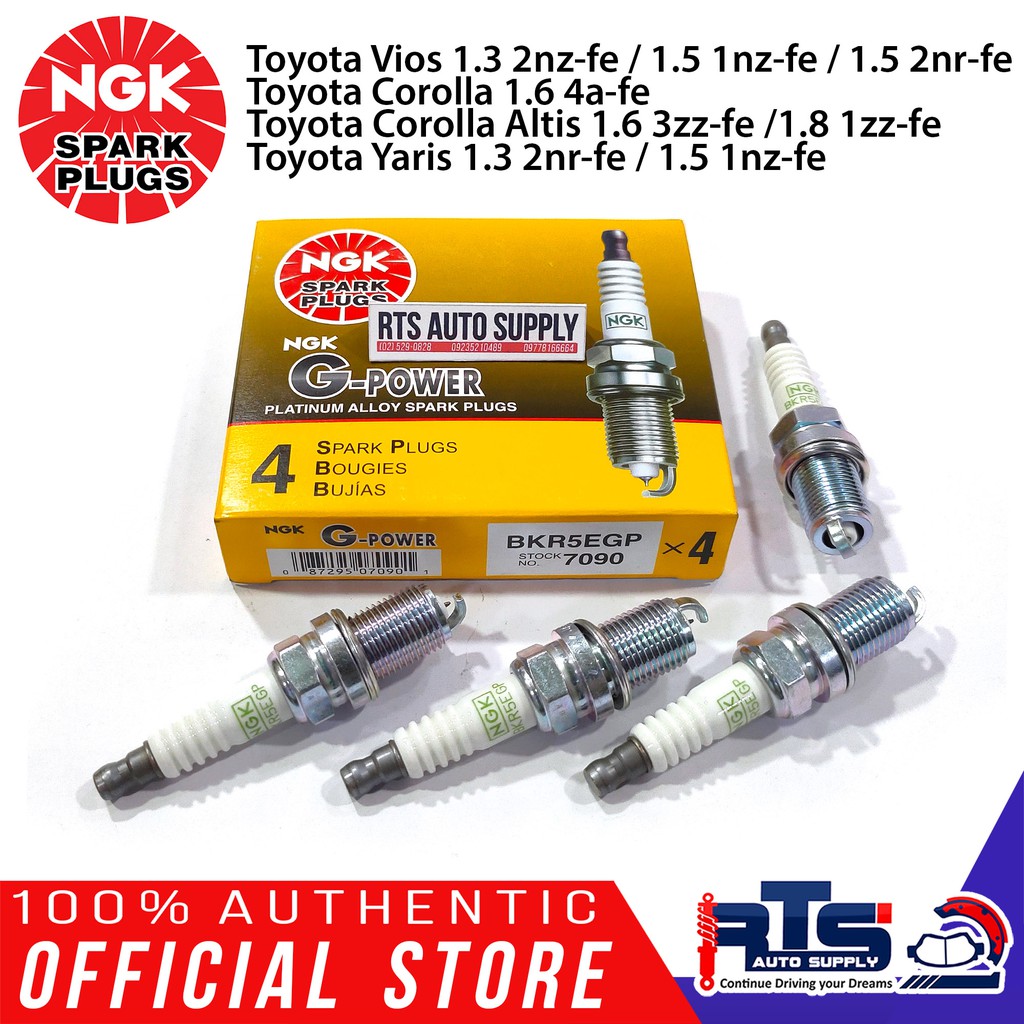 4pcs NGK BKR5EGP Platinum Spark Plug for Toyota Vios 1.3 1.5, Corolla