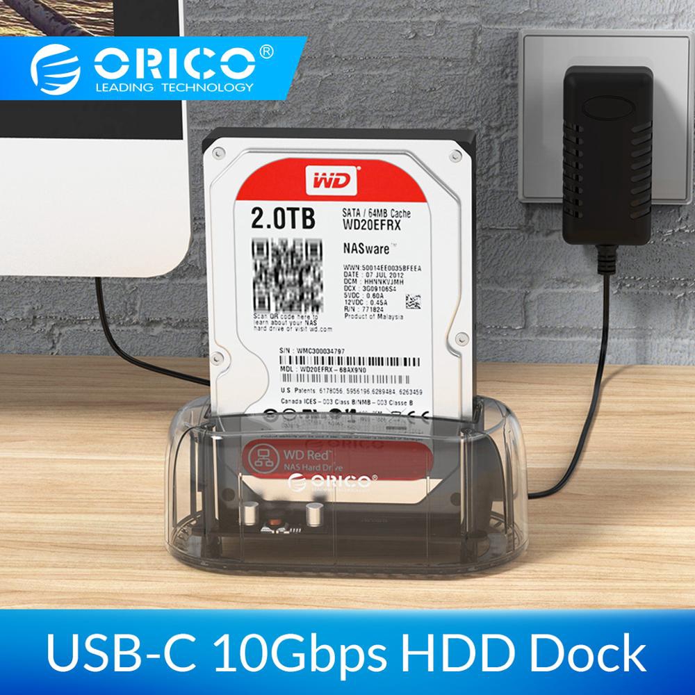 Orico Usb3 1 Gen2 10gbps Transparent Hdd Docking Station Type C 2 5 3 5 Hard Drive Enclosure External Hdd Case Hard Disk Case Shopee Philippines