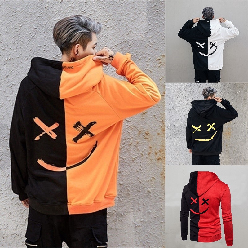 marshmello hoodie orange black