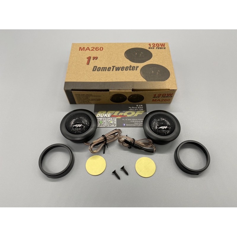 1 Pair MA260 MA Audio 1 Inch Car Audio Speaker Tweeter 120W Max