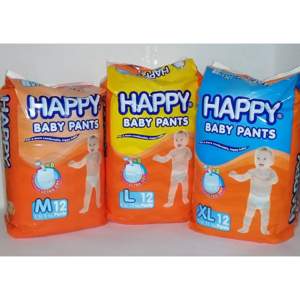 HAPPY BABY PANTS ULTRA DRY Diaper (by 12 and 48) Shopee Philippines