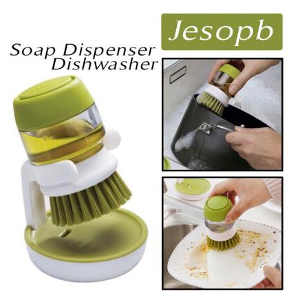 Jesopb Jesopb Palm Scrub Soap Dispensing Dish Washing Brush with Stand Stand
