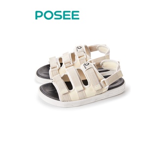 Posee Korean Ulzzang Velcro sandals 2022 new summer fairy flat shoes net red versatile student beach Roman women's shoes