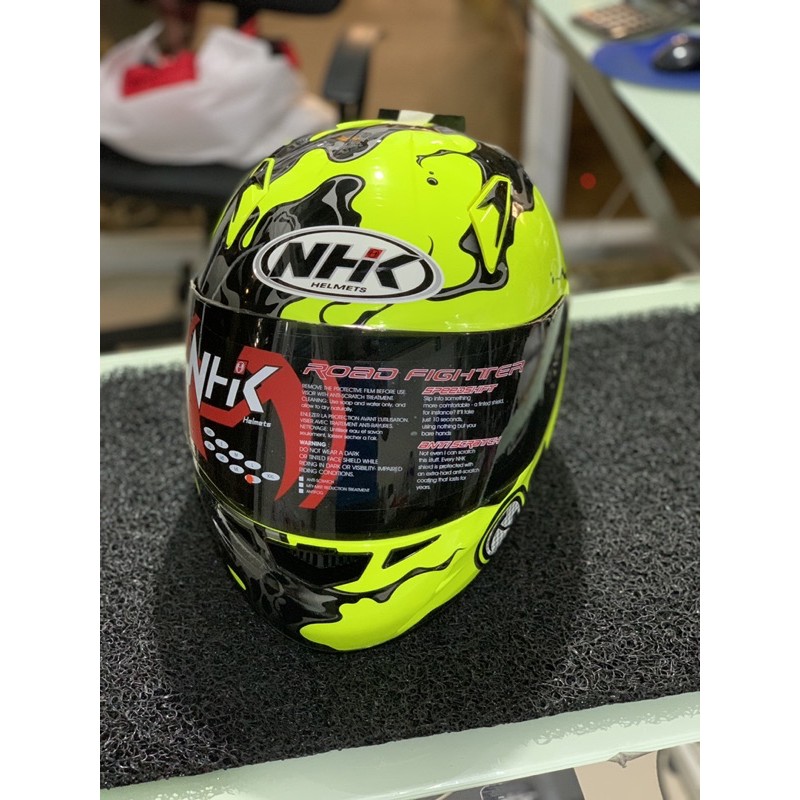 Nhk Full Face Helmet Road Fighter Neon Green Xl Shopee Philippines