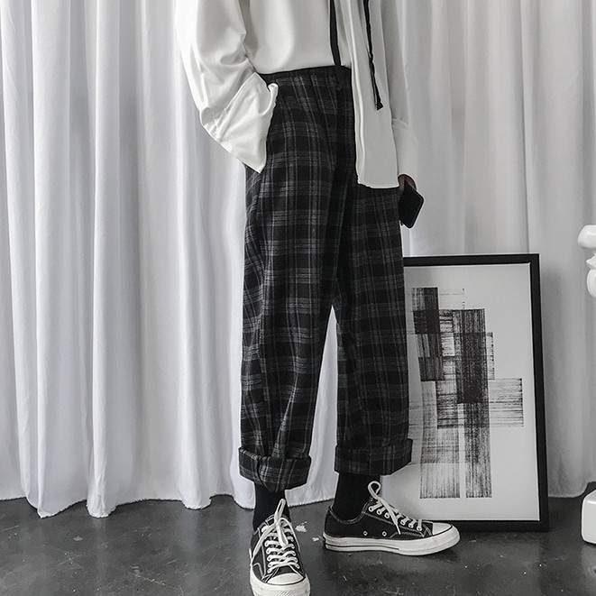 mens retro plaid pants