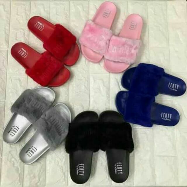 fenty fur slippers