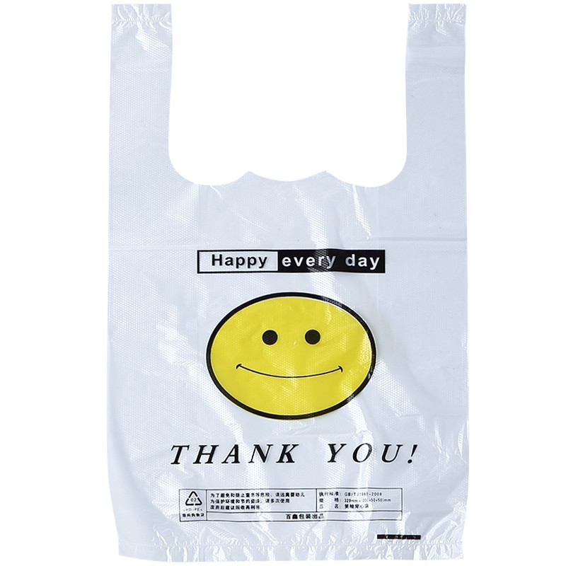 smiley face plastic bag