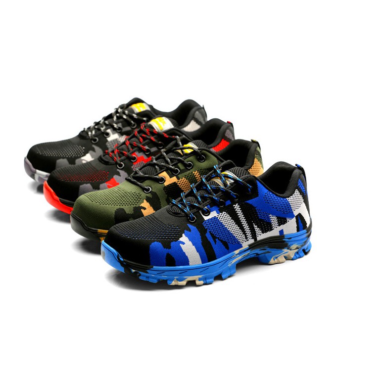 blue camo work shoes