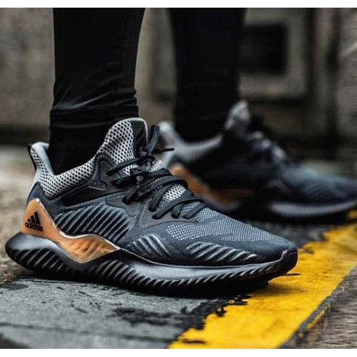 Original Adidas Alpha Bounce Running Sports Shoes Men Black Sneakers Size 40 45 Shopee Philippines