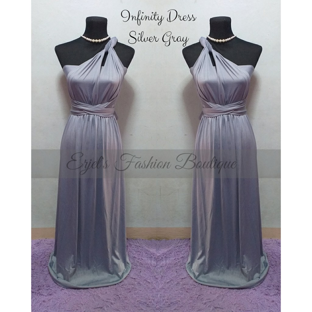 silver gray infinity dress