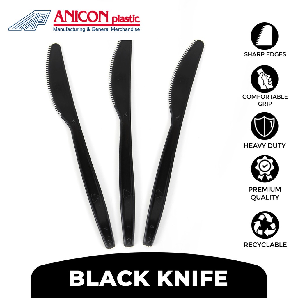 Aniware 25 Pieces Premium Quality Disposable Plastic Knife (1pack