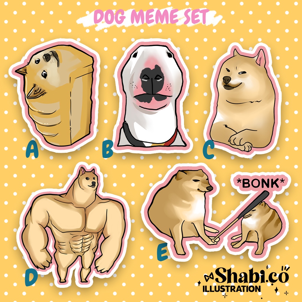 Dog Memes Sticker SET and Individual Stickers Vinyl Matte Laminated