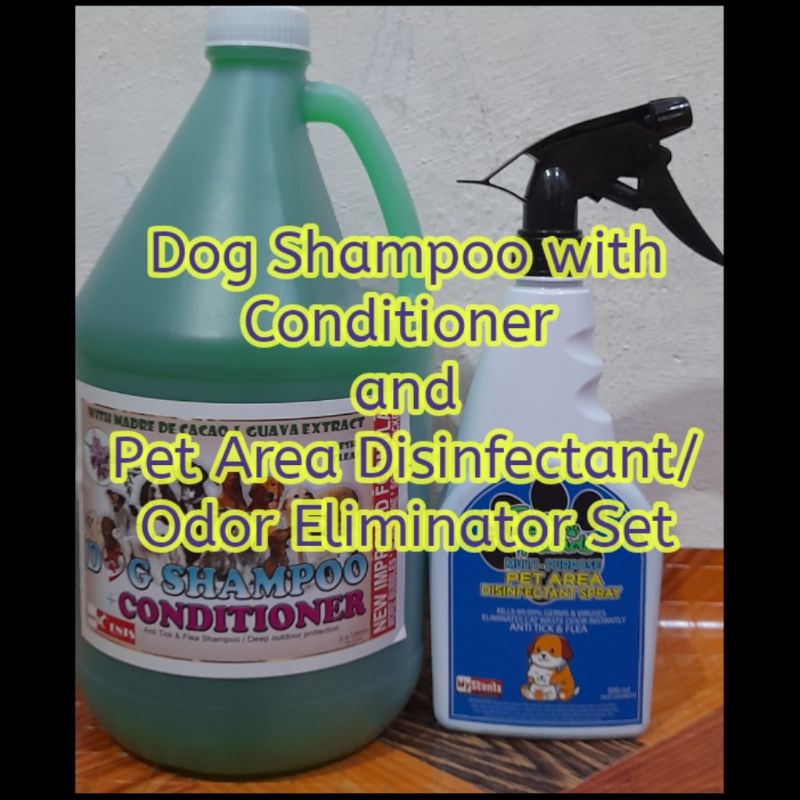 Dog Shampoo with Conditioner and Pet Area Cleaner /Deodorizer Shopee