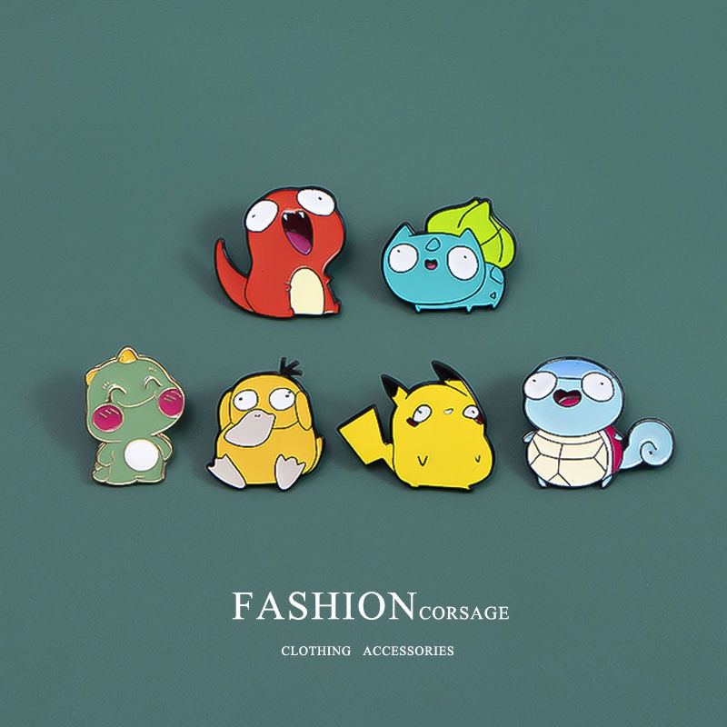 Funny Pokémon Brooch Men Women Cute Japanese Style Ugly Badge Cartoon Pikachu Decorative Pin Buckle Creative
