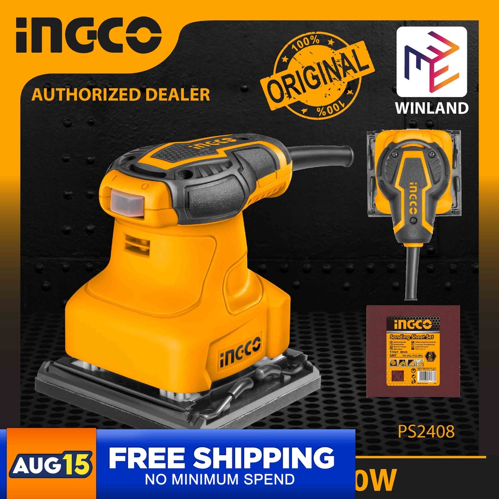 INGCO Original Palm Sanding Machine Sander 240W PS2408 *WINLAND