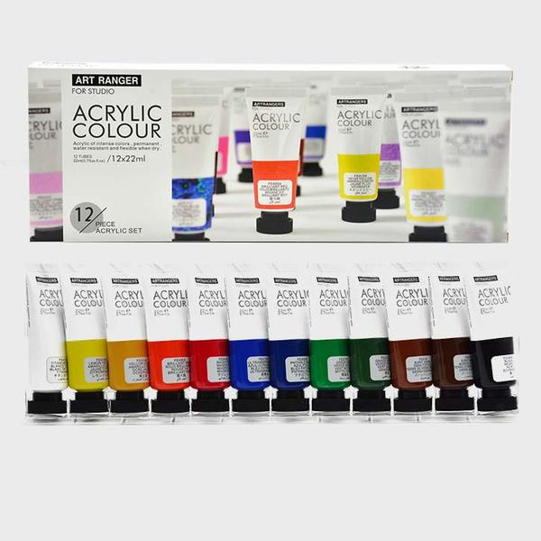 1 Set 12 Colours Art Rangers Acrylic Paint Set (12x22ml) Shopee