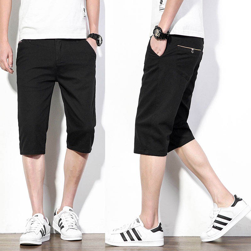 Black Men Cotton Shorts Chinos Short 