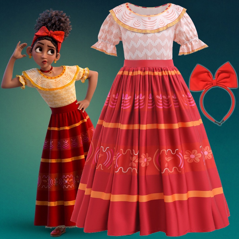 3-10Y Halloween Costume Encanto Disney Kids Girl Dress Dolores Encanto ...