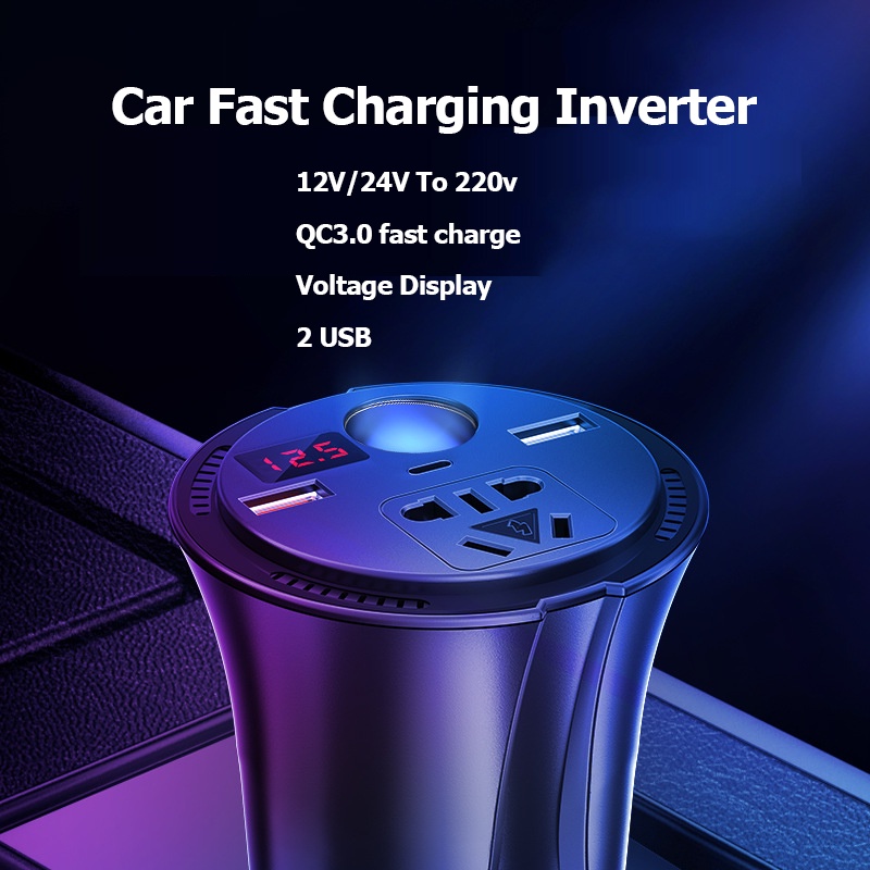 DC12V/24V To 220v Car Inverter Power Converter Multifunction Car Universal Socket Charging