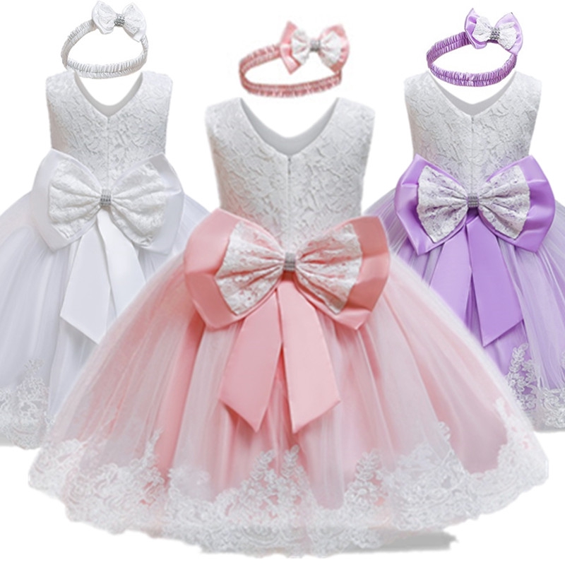 [NNJXD]Baby Girl Dress Party Princess Lace Wedding Christening Gown 1