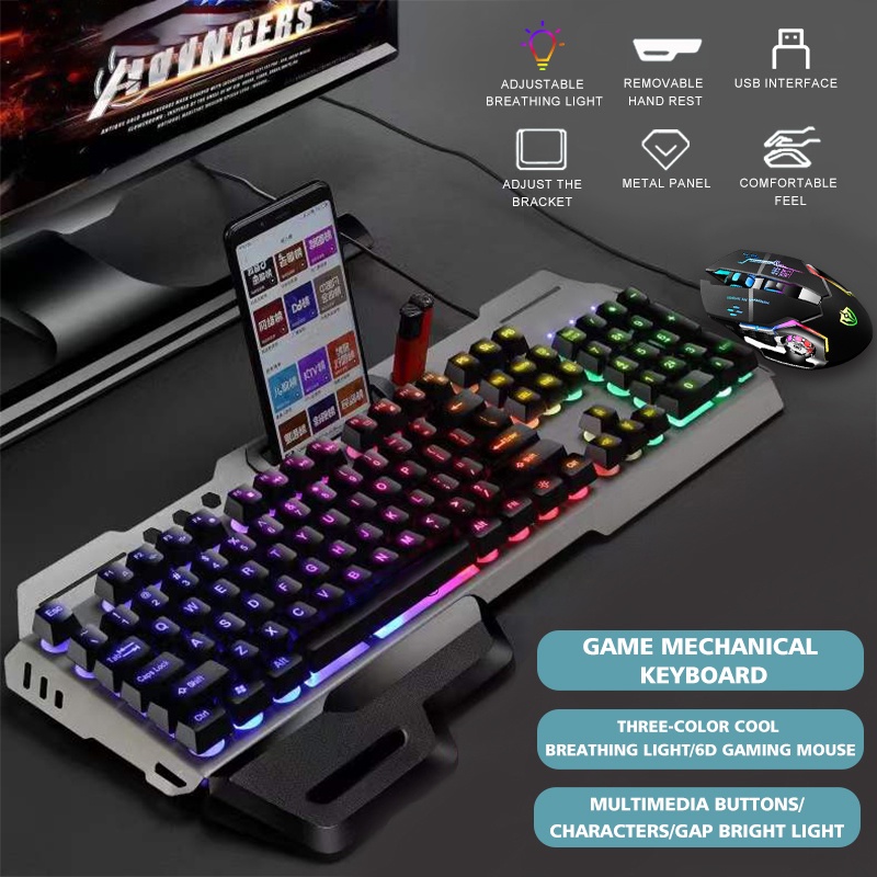 GK70 RGB Gaming Keyboard And Mouse Set With 104 Keys Backlight Wired