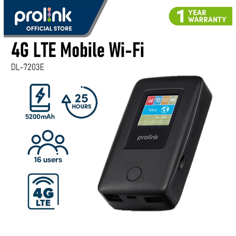 Prolink DL7203E 4G LTE Mobile WiFi w SIM slot MiFi Travel router