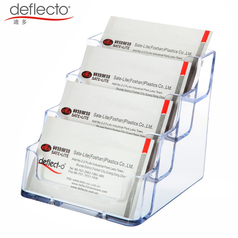 Business Card Holder Desktop FourLayer Transparent Case Office Eight