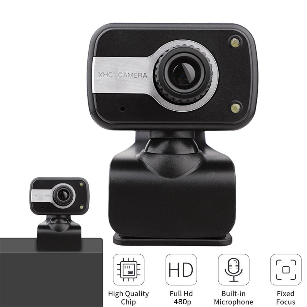 High Definition USB Camera  Cam with BuiltIn Microphone Clipon For