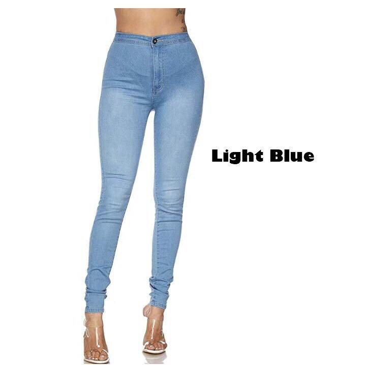 light blue skinny pants