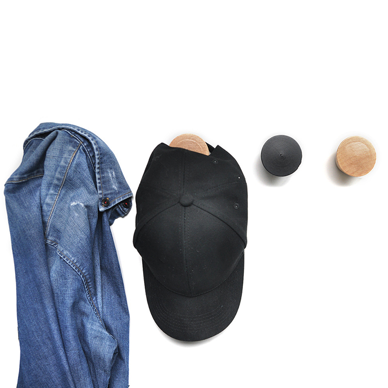 1 pcs Two Size Wood Wall Hanger Coat Rack Colorful Round Clothes Hook Wall Hanger Wooden Hooks Pretty Home Decoration